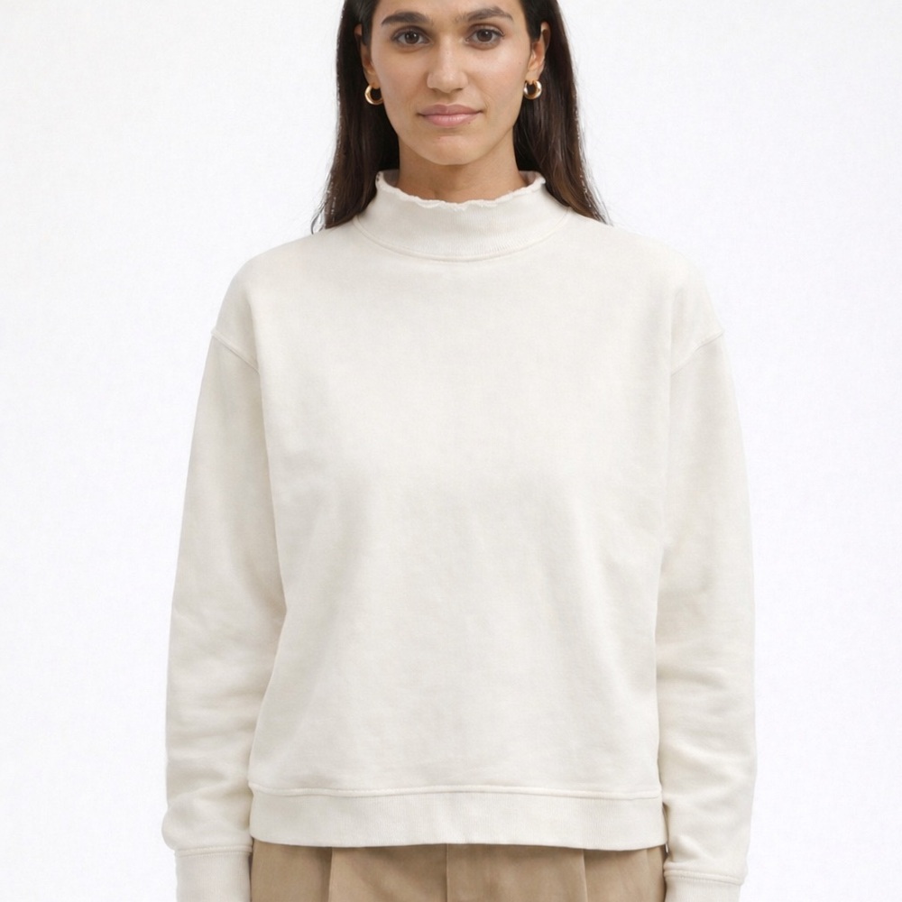 Madewell Cream funnel neck Sweatshirt size Medium